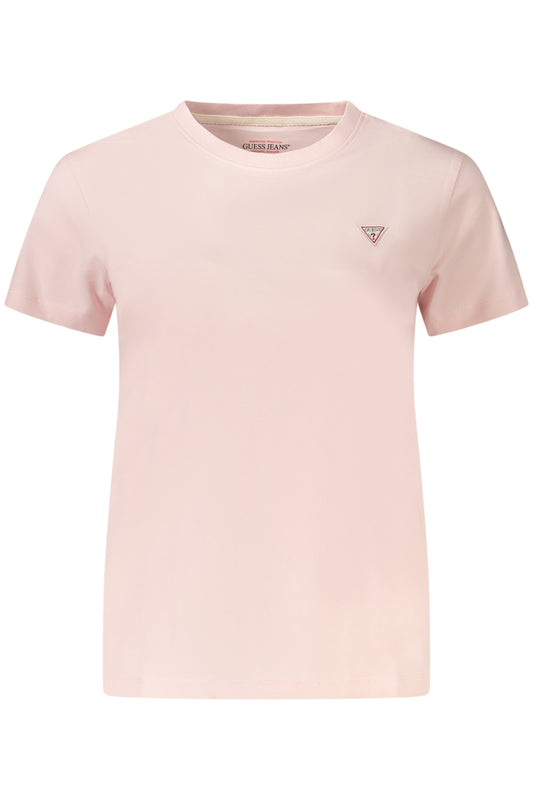 GUESS JEANS T-SHIRT MANICHE CORTE DONNA ROSA