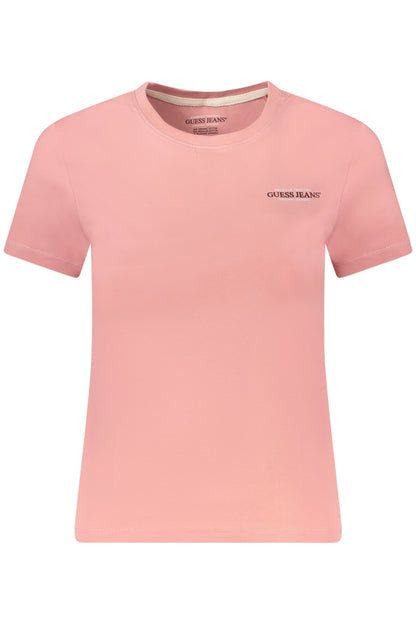 GUESS JEANS T-SHIRT MANICHE CORTE DONNA ROSA
