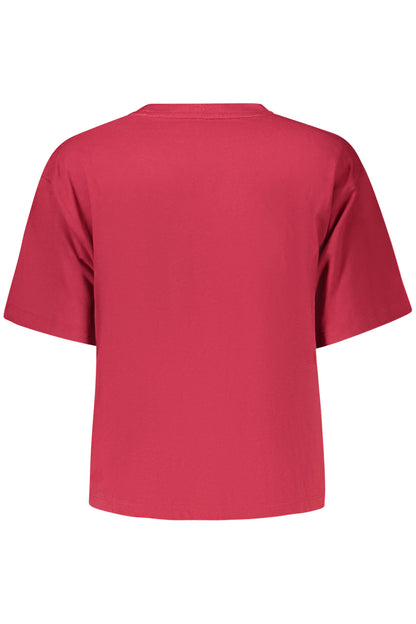 GUESS JEANS T-SHIRT MANICHE CORTE DONNA ROSSO