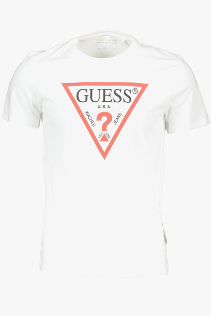 GUESS JEANS T-SHIRT MANICHE CORTE UOMO BIANCO