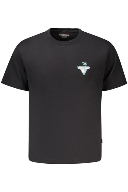 GUESS JEANS T-SHIRT MANICHE CORTE UOMO NERO