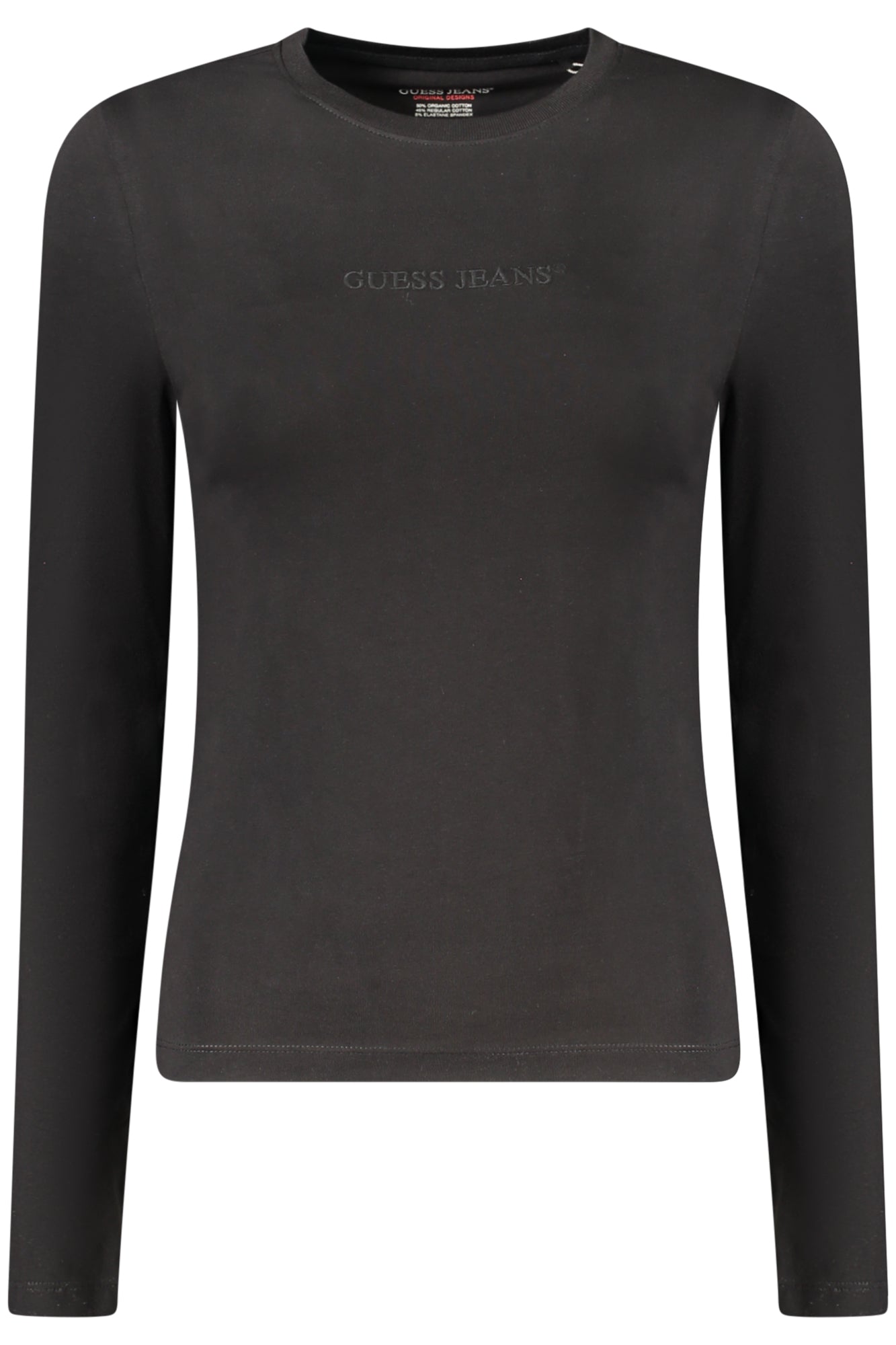 GUESS JEANS T-SHIRT MANICHE LUNGHE DONNA NERO