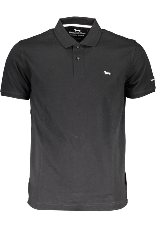 HARMONT & BLAINE POLO MANICHE CORTE UOMO NERO