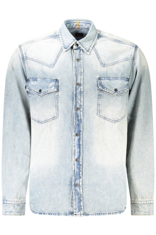 HUGO BOSS CAMICIA MANICHE LUNGHE UOMO AZZURRO
