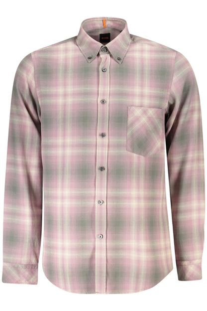 HUGO BOSS CAMICIA MANICHE LUNGHE UOMO ROSA