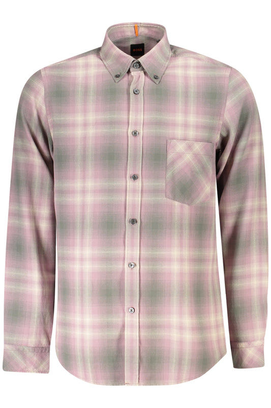 HUGO BOSS CAMICIA MANICHE LUNGHE UOMO ROSA