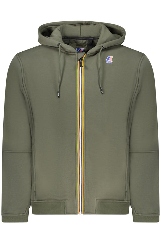 K-WAY FELPA CON ZIP UOMO VERDE