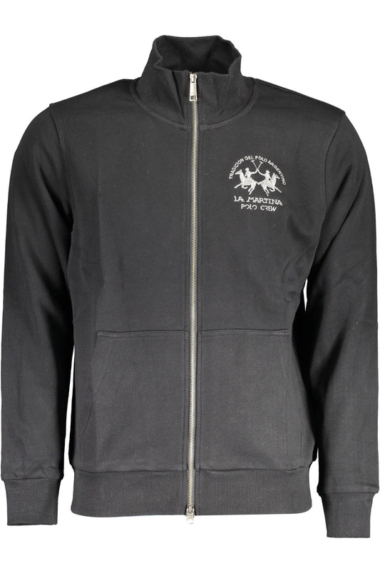 LA MARTINA FELPA CON ZIP UOMO NERO