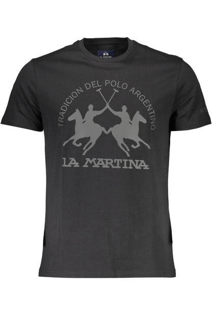 LA MARTINA T-SHIRT MANICHE CORTE UOMO NERO