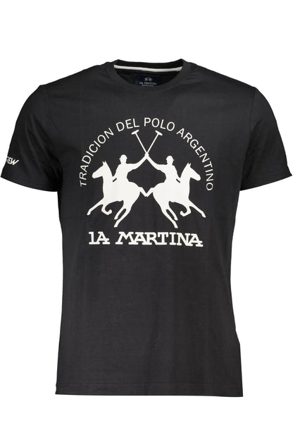 LA MARTINA T-SHIRT MANICHE CORTE UOMO NERO
