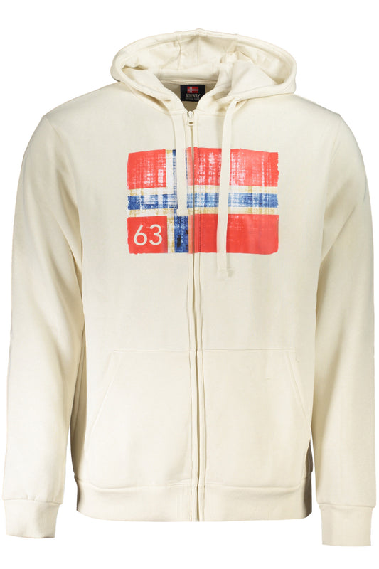 NORWAY 1963 FELPA CON ZIP UOMO BIANCO