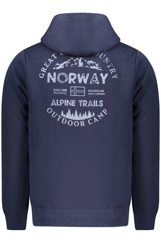 NORWAY 1963 FELPA CON ZIP UOMO BLU