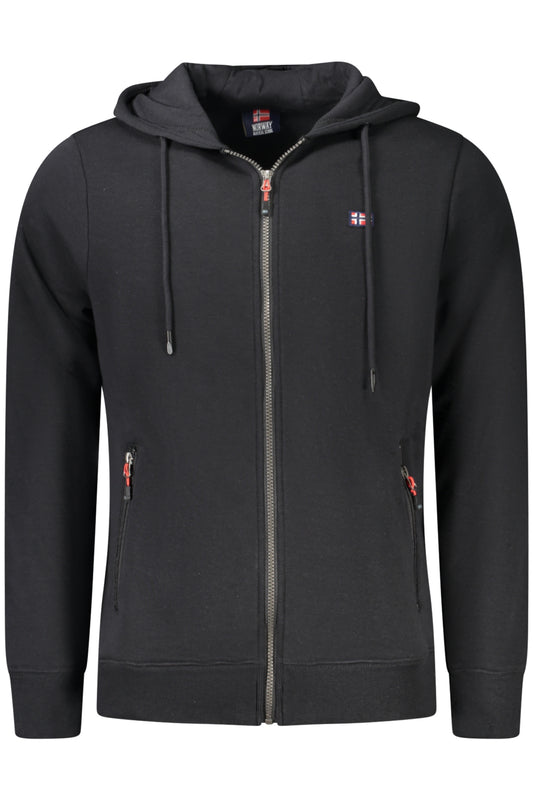 NORWAY 1963 FELPA CON ZIP UOMO NERO