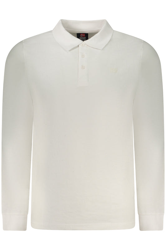 NORWAY 1963 POLO MANICHE LUNGHE UOMO BIANCO