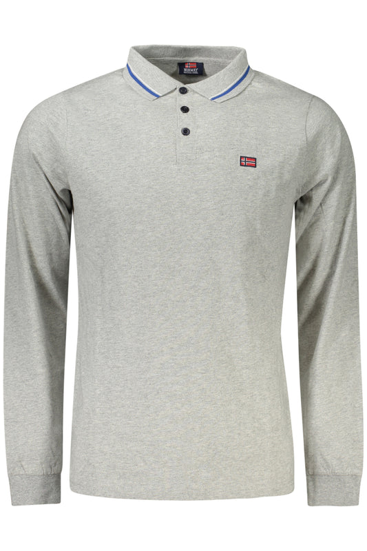 NORWAY 1963 POLO MANICHE LUNGHE UOMO GRIGIO
