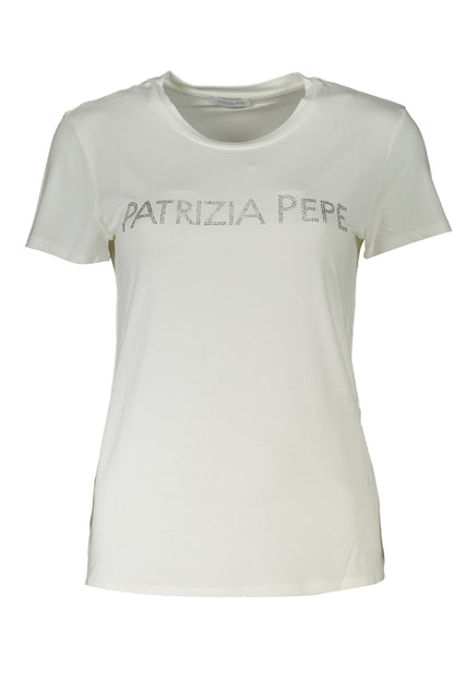 PATRIZIA PEPE T-SHIRT MANICHE CORTE DONNA BIANCO