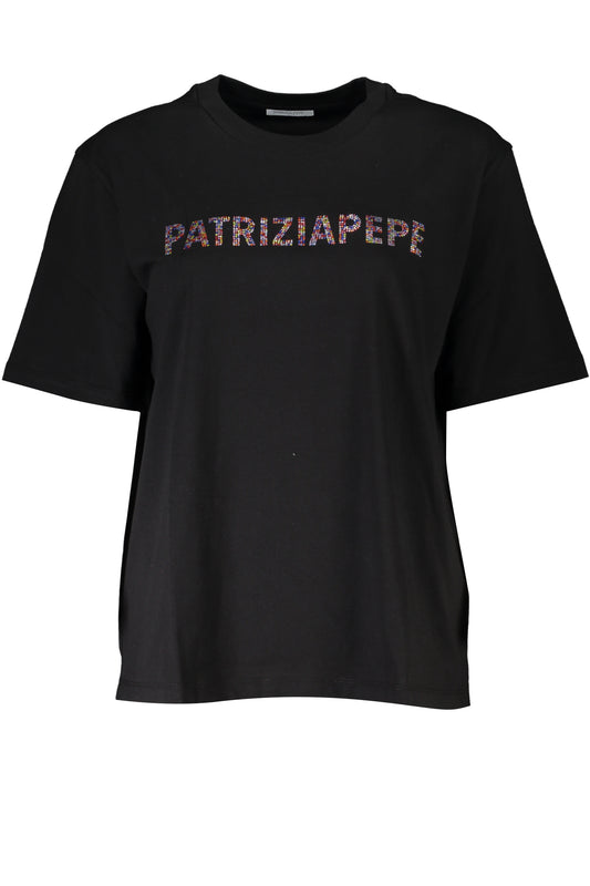 PATRIZIA PEPE T-SHIRT MANICHE CORTE DONNA NERO