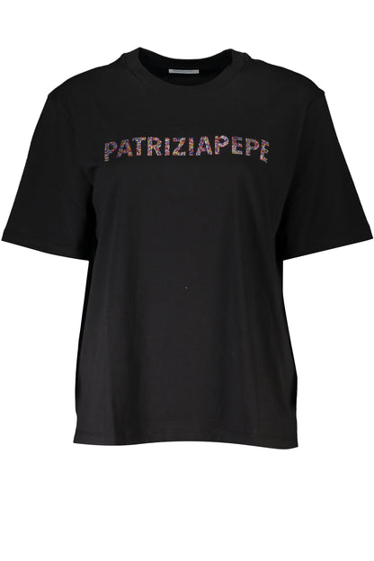 PATRIZIA PEPE T-SHIRT MANICHE CORTE DONNA NERO