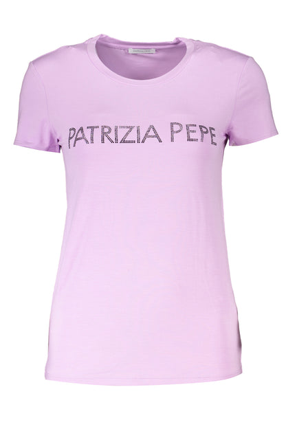 PATRIZIA PEPE T-SHIRT MANICHE CORTE DONNA VIOLA