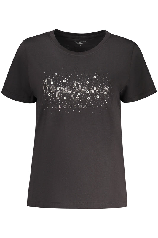 PEPE JEANS T-SHIRT MANICHE CORTE DONNA NERO