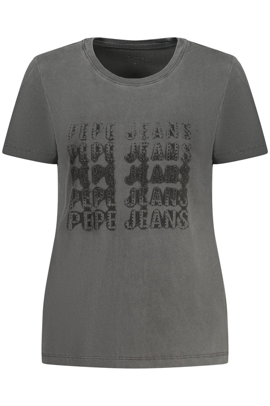 PEPE JEANS T-SHIRT MANICHE CORTE DONNA NERO