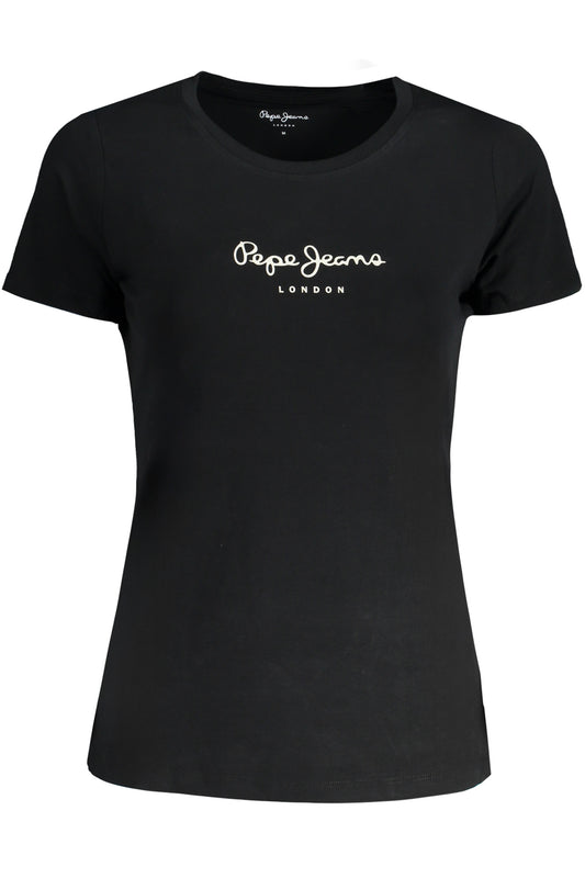 PEPE JEANS T-SHIRT MANICHE CORTE DONNA NERO