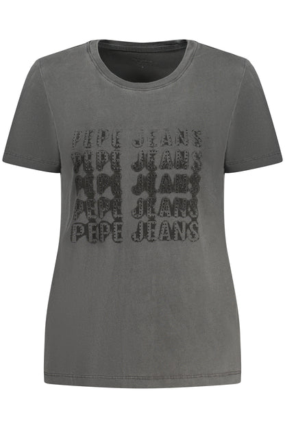 PEPE JEANS T-SHIRT MANICHE CORTE DONNA NERO