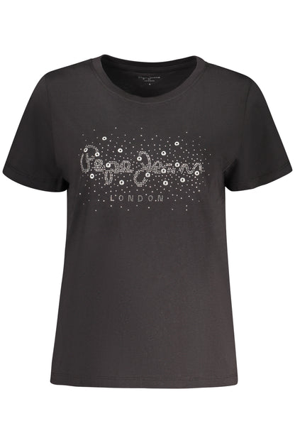 PEPE JEANS T-SHIRT MANICHE CORTE DONNA NERO