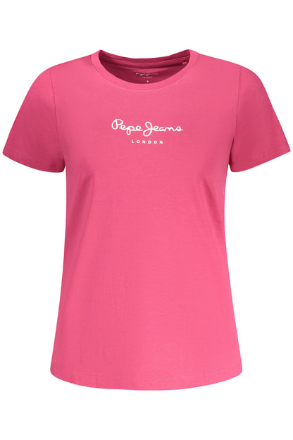 PEPE JEANS T-SHIRT MANICHE CORTE DONNA ROSA