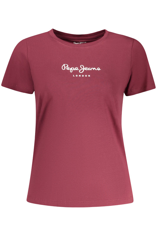 PEPE JEANS T-SHIRT MANICHE CORTE DONNA ROSSO