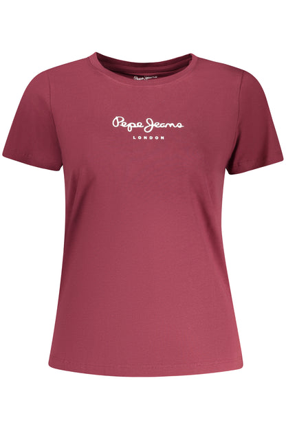 PEPE JEANS T-SHIRT MANICHE CORTE DONNA ROSSO