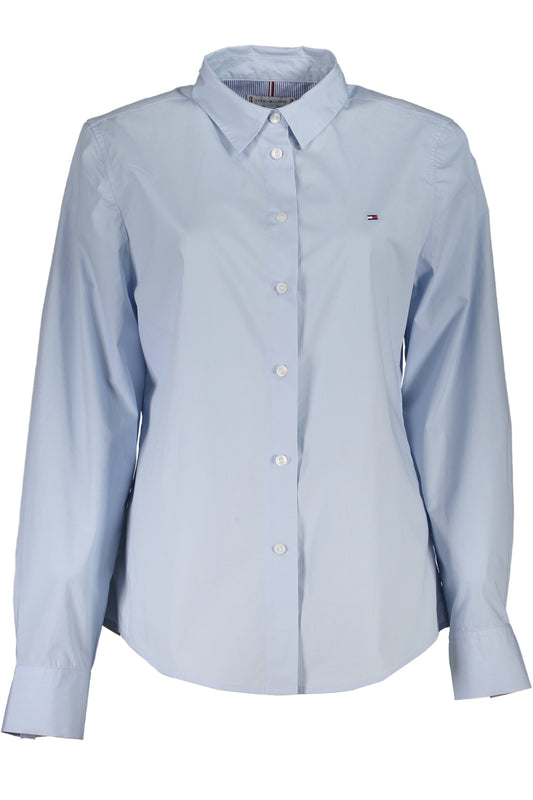 TOMMY HILFIGER CAMICIA MANICHE LUNGHE DONNA AZZURRO