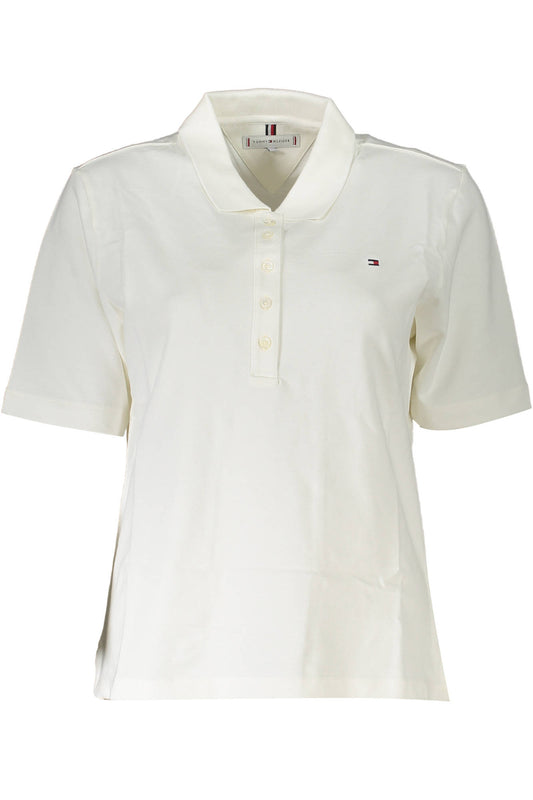TOMMY HILFIGER POLO MANICHE CORTE DONNA BIANCO
