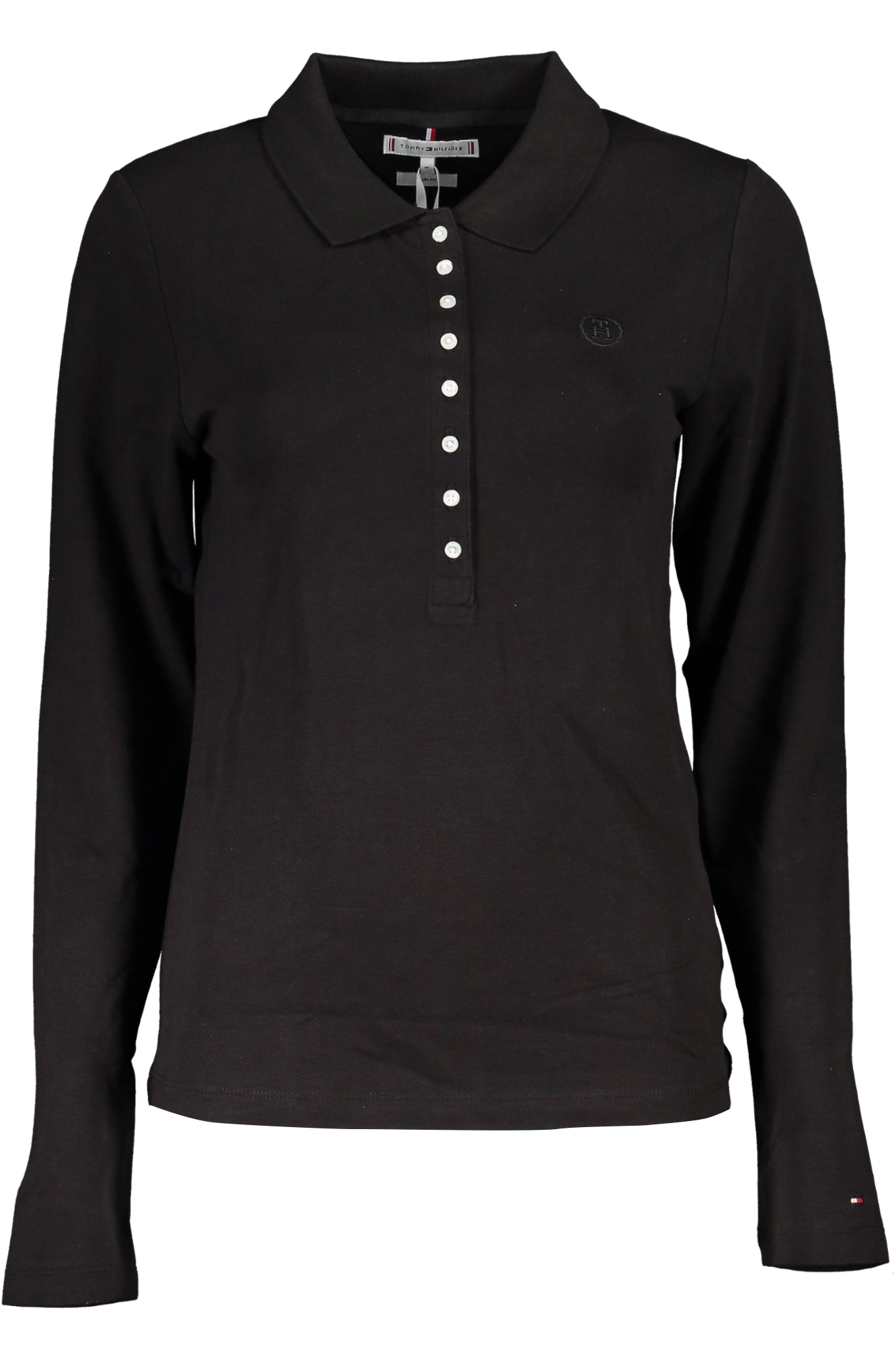 TOMMY HILFIGER POLO MANICHE LUNGHE DONNA NERO