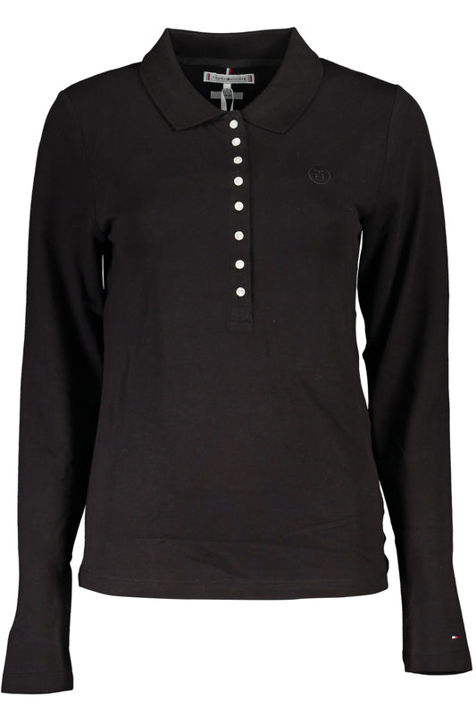 TOMMY HILFIGER POLO MANICHE LUNGHE DONNA NERO