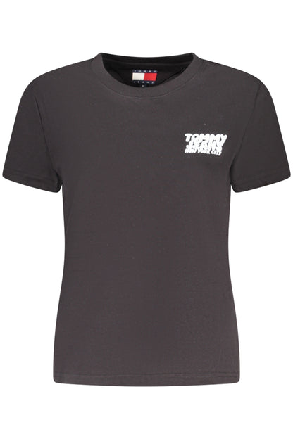 TOMMY HILFIGER T-SHIRT MANICHE CORTE DONNA NERO