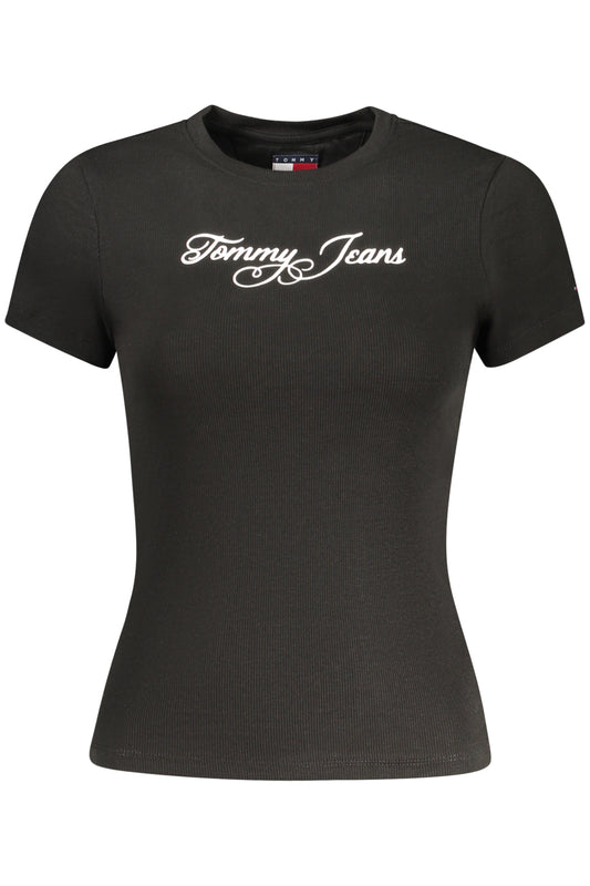 TOMMY HILFIGER T-SHIRT MANICHE CORTE DONNA NERO
