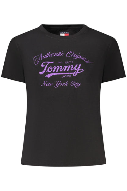 TOMMY HILFIGER T-SHIRT MANICHE CORTE DONNA NERO
