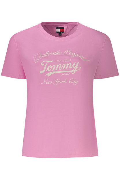 TOMMY HILFIGER T-SHIRT MANICHE CORTE DONNA ROSA