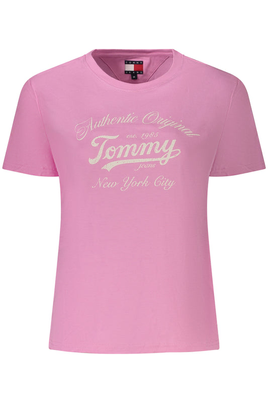 TOMMY HILFIGER T-SHIRT MANICHE CORTE DONNA ROSA