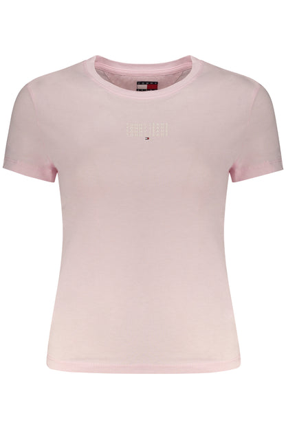 TOMMY HILFIGER T-SHIRT MANICHE CORTE DONNA ROSA