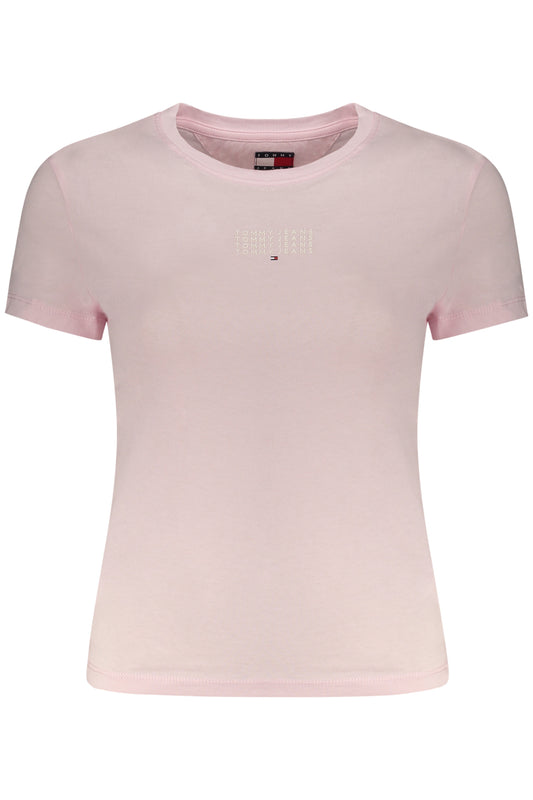 TOMMY HILFIGER T-SHIRT MANICHE CORTE DONNA ROSA