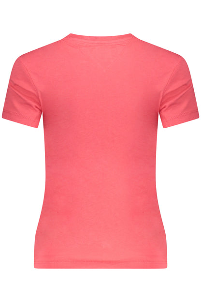 TOMMY HILFIGER T-SHIRT MANICHE CORTE DONNA ROSA