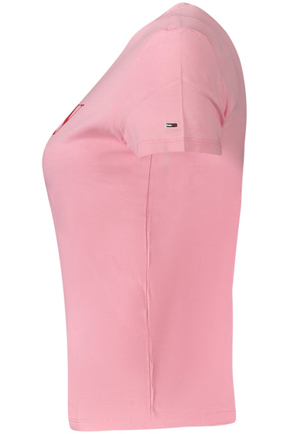TOMMY HILFIGER T-SHIRT MANICHE CORTE DONNA ROSA