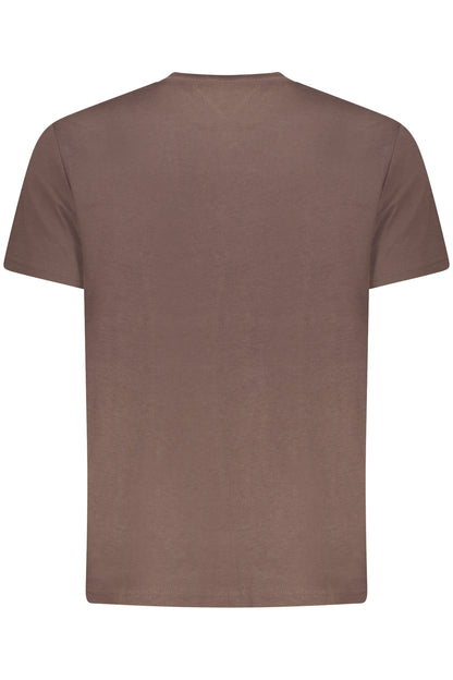 TOMMY HILFIGER T-SHIRT MANICHE CORTE UOMO MARRONE
