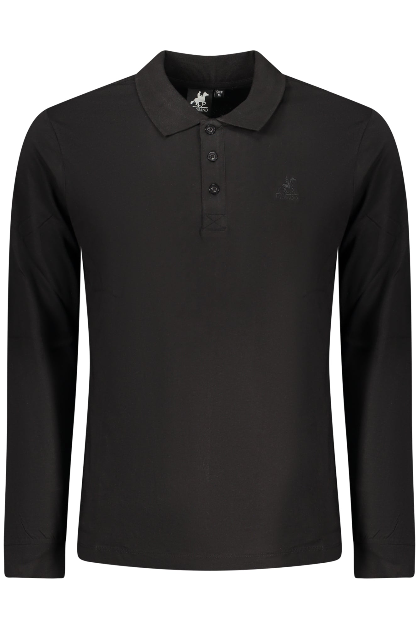 U.S. GRAND POLO MANICHE LUNGHE UOMO NERO
