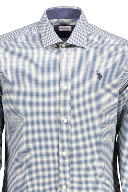 U.S. POLO CAMICIA MANICHE LUNGHE UOMO AZZURRO