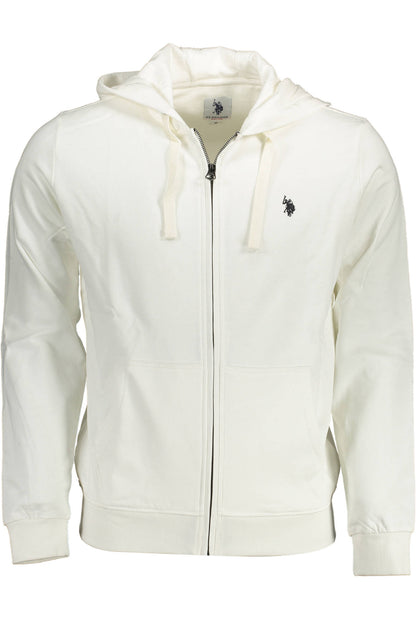 U.S. POLO FELPA CON ZIP UOMO BIANCO