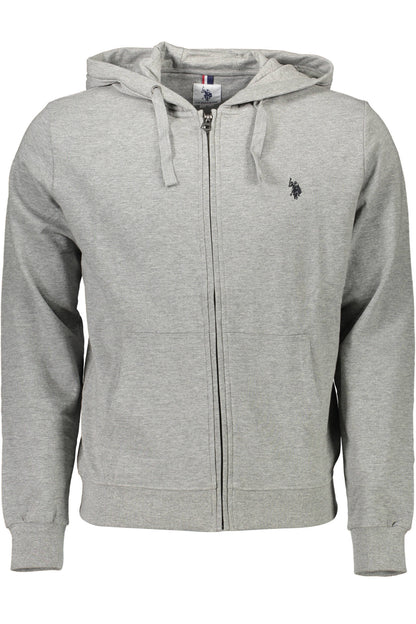 U.S. POLO FELPA CON ZIP UOMO GRIGIO