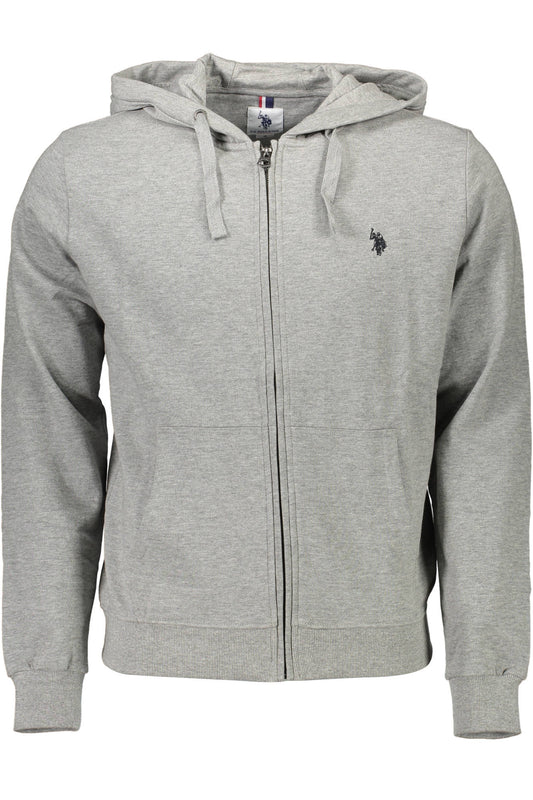 U.S. POLO FELPA CON ZIP UOMO GRIGIO